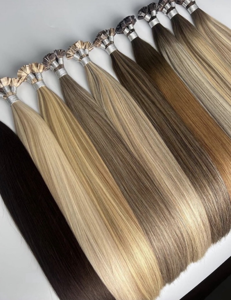 Custom tape-in hair extensions by Katie Shumway in Dana Point