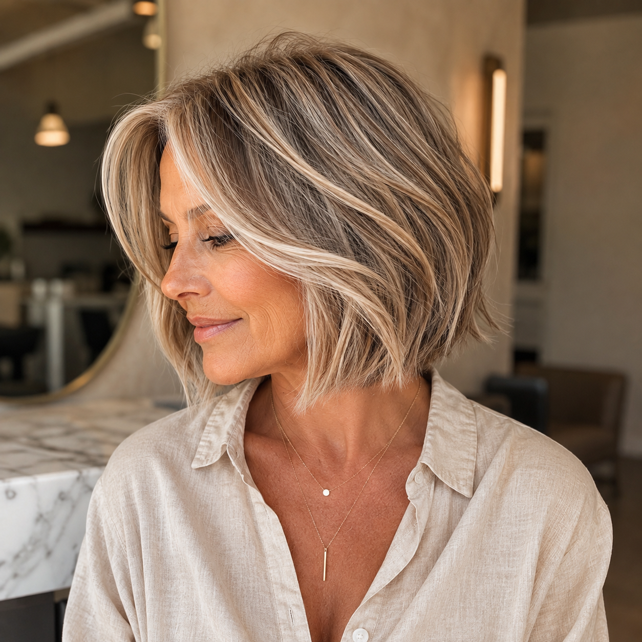 Balayage and dimensional hair color result by Katie Shumway in Dana Point, CA