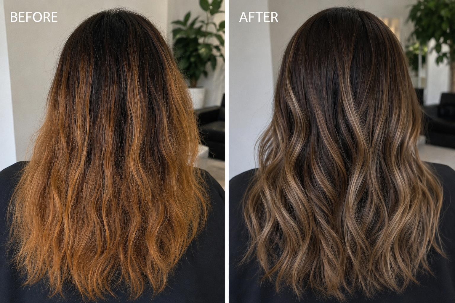 Hair transformation 14 — balayage and extensions by Katie Shumway in Dana Point